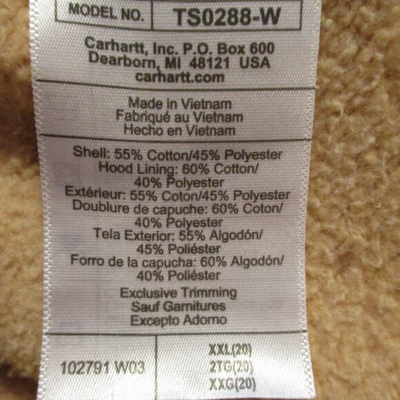 Carhartt Men XX Large Tan Red Warm Comfortable Long Sleeve Pullover Hoodie - Picture 9 of 9